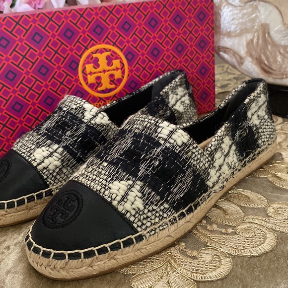 Tory Burch BLACK/ WHITE flat espadrille - Picture 7 of 8